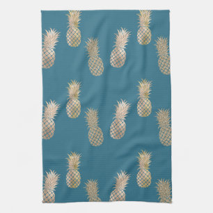 Gold Glam Pineapples Tea Towel