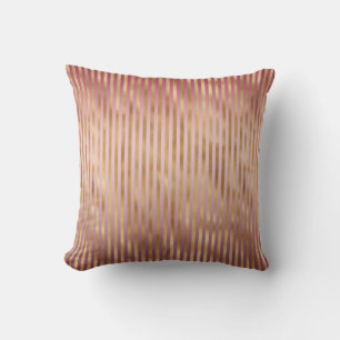 Gold Glam Pink Stripes Cushion