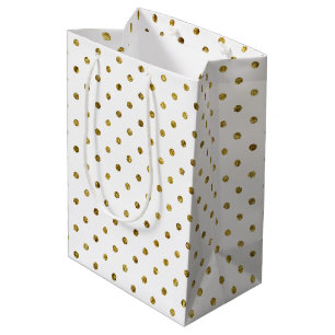 Gold Glam Polka Dots Medium Gift Bag