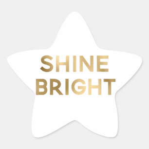 Gold Glam Shine Bright Christmas Star Sticker