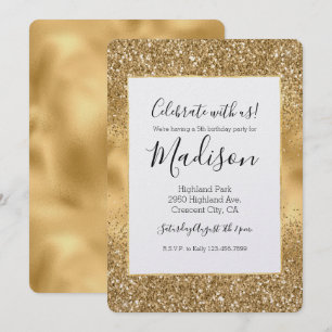 Gold Glam Sparkle Invitation