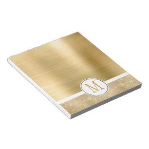 Gold Glam Sparkle Monogram Notepad