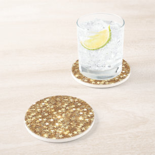 Gold Glam Sparkle Stars Coaster