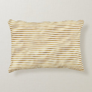 Gold Glam Stripes Decorative Cushion