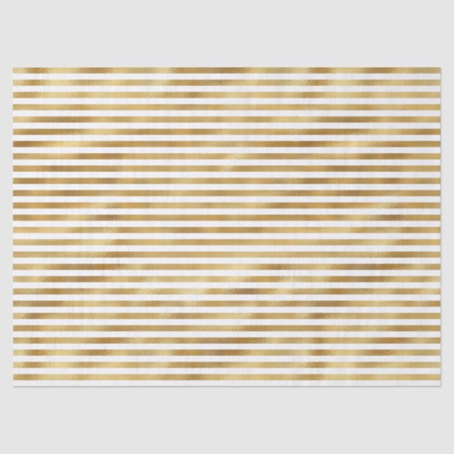 Gold Glam Stripes Tissue Paper (Front)