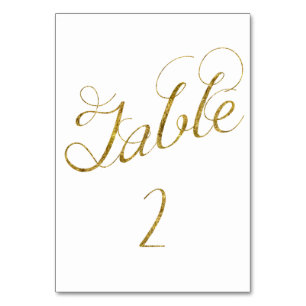 Gold Glam table 2 number Table Number
