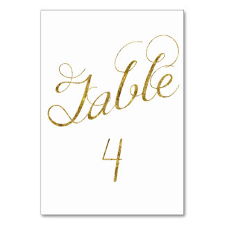 Gold Glam table 4 number