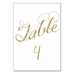 Gold Glam table 4 number Table Number