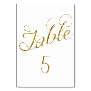 Gold Glam table 5 number