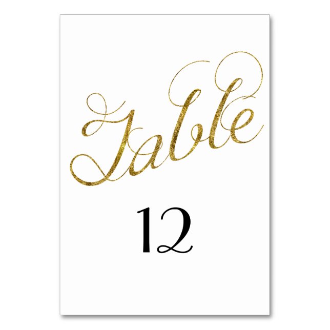 Gold Glam table number (Front)