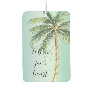 Gold Glam Tropical Palm Tree Car Air Freshener
