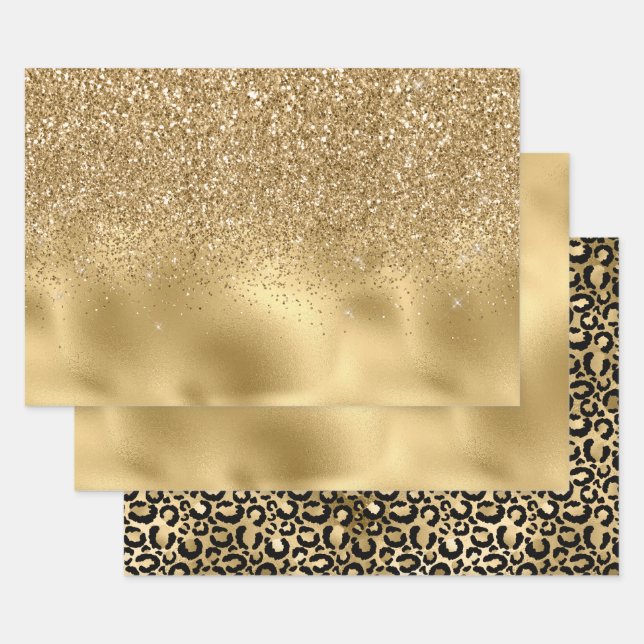 Gold Glam Wrapping Paper Sheet (Set)