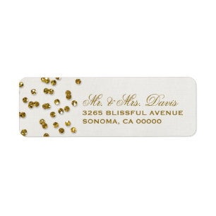 Gold Glamour Glitter Confetti Labels