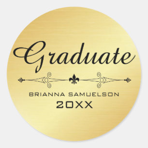 Gold Glamour Graduation Sticker