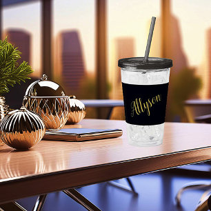 Gold glamour personalised    acrylic tumbler