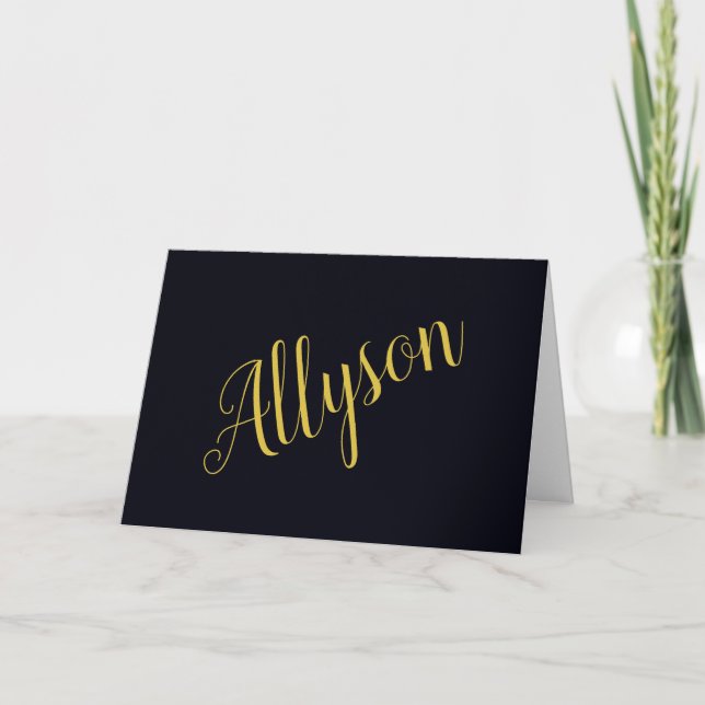 Gold glamour personalised  card (Front)