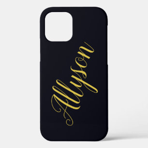 Gold glamour personalised iPhone 12 case