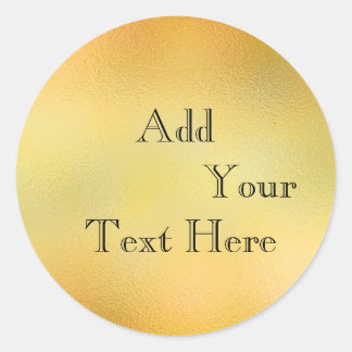 Gold Glass Foil Faux Glitter Customise Classic Round Sticker