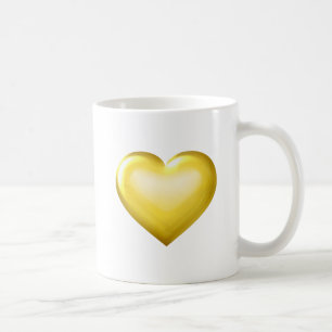 Gold Glass Heart  Coffee Mug