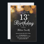 Gold Glitter 13th Birthday Invitation Card<br><div class="desc">Gold Glitter 13th Birthday Invitation Card. Kids Birthday. Gold Glitter Bokeh Background. 16th 18th 21st 30th 40th 50th 60th 70th 80th 90th 100th. Any Age. For further customisation,  please click the "Customise it" button and use our design tool to modify this template.</div>