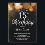 Gold Glitter 15th Birthday Invitation Card<br><div class="desc">Gold Glitter 15th Birthday Invitation Card. Kids Birthday. Gold Glitter Bokeh Background. 16th 18th 21st 30th 40th 50th 60th 70th 80th 90th 100th. Any Age. For further customisation,  please click the "Customise it" button and use our design tool to modify this template.</div>