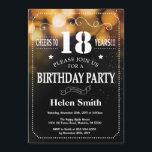Gold Glitter 18th Birthday Invitation<br><div class="desc">Gold Glitter 18th Birthday Invitation. White Typography. Black and White Chalkboard Background. Adult Birthday. Male Men or Women Birthday. Kids Boy or Girl Lady Teen Teenage Bday Invite. 13th 15th 16th 18th 20th 21st 30th 40th 50th 60th 70th 80th 90th 100th. Any Age. For further customisation, please click the "Customise...</div>