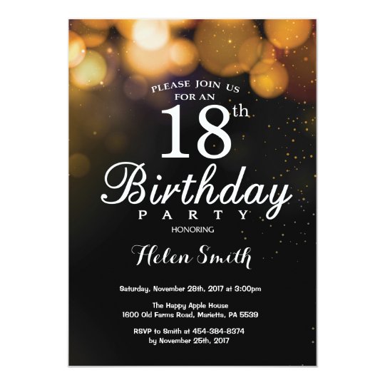 gold-glitter-18th-birthday-invitation-card-zazzle-au