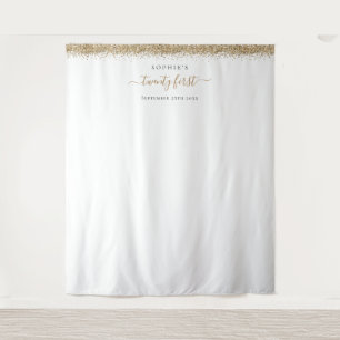Gold Glitter 21st Background for Photos Tapestry