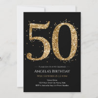 Gold Glitter 50th Birthday