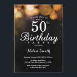 Gold Glitter 50th Birthday Invitation Card<br><div class="desc">Gold Glitter 50th Birthday Invitation Card. Adult Birthday. Gold Glitter Bokeh Background. 16th 18th 21st 30th 40th 50th 60th 70th 80th 90th 100th. Any Age. For further customisation,  please click the "Customise it" button and use our design tool to modify this template.</div>