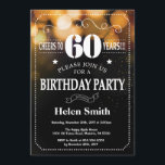 Gold Glitter 60th Birthday Invitation<br><div class="desc">Gold Glitter 60th Birthday Invitation. White Typography. Black and White Chalkboard Background. Adult Birthday. Male Men or Women Birthday. Kids Boy or Girl Lady Teen Teenage Bday Invite. 13th 15th 16th 18th 20th 21st 30th 40th 50th 60th 70th 80th 90th 100th. Any Age. For further customisation, please click the "Customise...</div>