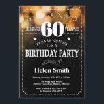 Gold Glitter 60th Birthday Invitation<br><div class="desc">Gold Glitter 60th Birthday Invitation. White Typography. Black and White Chalkboard Background. Adult Birthday. Male Men or Women Birthday. Kids Boy or Girl Lady Teen Teenage Bday Invite. 13th 15th 16th 18th 20th 21st 30th 40th 50th 60th 70th 80th 90th 100th. Any Age. For further customisation, please click the "Customise...</div>