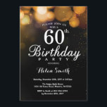 Gold Glitter 60th Birthday Invitation Card<br><div class="desc">Gold Glitter 60th Birthday Invitation Card. Adult Birthday. Gold Glitter Bokeh Background. 16th 18th 21st 30th 40th 50th 60th 70th 80th 90th 100th. Any Age. For further customisation,  please click the "Customise it" button and use our design tool to modify this template.</div>
