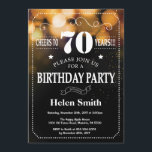 Gold Glitter 70th Birthday Invitation<br><div class="desc">Gold Glitter 70th Birthday Invitation. White Typography. Black and White Chalkboard Background. Adult Birthday. Male Men or Women Birthday. Kids Boy or Girl Lady Teen Teenage Bday Invite. 13th 15th 16th 18th 20th 21st 30th 40th 50th 60th 70th 80th 90th 100th. Any Age. For further customisation, please click the "Customise...</div>