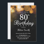 Gold Glitter 80th Birthday Invitation Card<br><div class="desc">Gold Glitter 80th Birthday Invitation Card. Adult Birthday. Gold Glitter Bokeh Background. 16th 18th 21st 30th 40th 50th 60th 70th 80th 90th 100th. Any Age. For further customisation,  please click the "Customise it" button and use our design tool to modify this template.</div>
