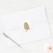 Gold Glitter Acorn Square Sticker (Envelope)
