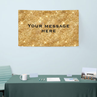 Gold Glitter Add Your Own Text Banner