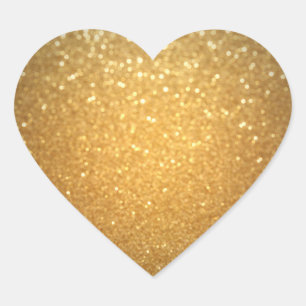 Gold Glitter Add Your Text Elegant Blank Template Heart Sticker