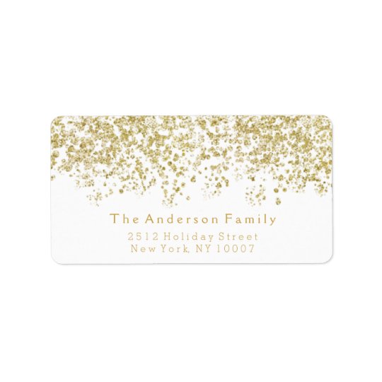 Gold glitter address label