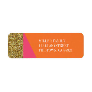 Gold Glitter Address Labels