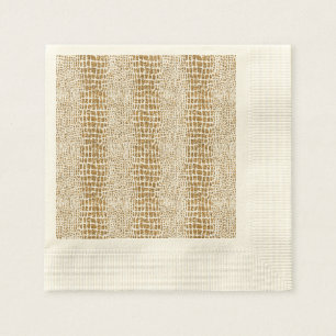 Gold Glitter Alligator Print Napkin