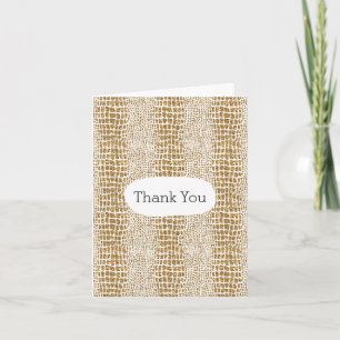 Gold Glitter Alligator Print Thank You Card
