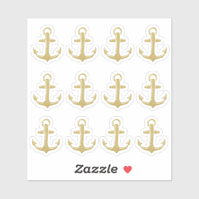 Gold Glitter Anchor (Sheet)
