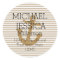Gold Glitter Anchor Stripes Personalised address
