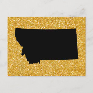 Gold Glitter and Black Montana Postcard