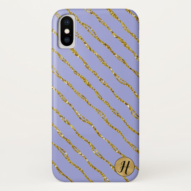 Gold Glitter and Blue Phone Case (Back)