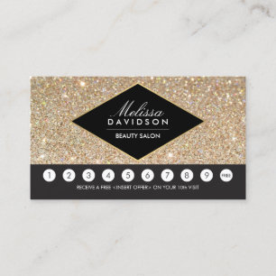 Gold Glitter and Glamour Salon Loyalty Card