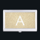 Gold Glitter and Sparkle Monogram Business Card Holder<br><div class="desc">Gold Faux Glitter and Sparkle Elegant Monogram Business Card Holder. This Business Card Holder can be customised to include your initial and first name.</div>