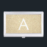Gold Glitter and Sparkle Monogram Business Card Holder<br><div class="desc">Gold Faux Glitter and Sparkle Elegant Monogram Business Card Holder. This Business Card Holder can be customised to include your initial and first name.</div>