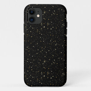 Gold glitter and sparkles on black iPhone 11 case